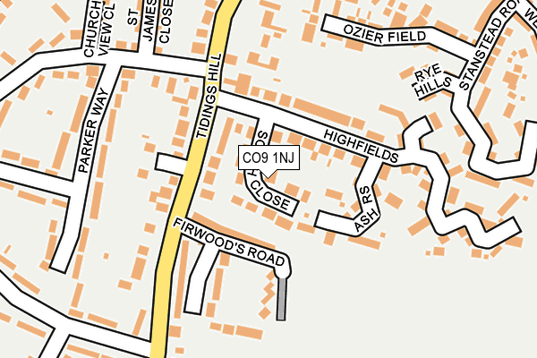CO9 1NJ map - OS OpenMap – Local (Ordnance Survey) CO9 1NJ map - OS OpenMap – Local (Ordnance Survey)