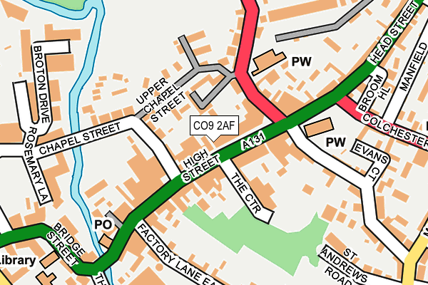 CO9 2AF map - OS OpenMap – Local (Ordnance Survey) CO9 2AF map - OS OpenMap – Local (Ordnance Survey)