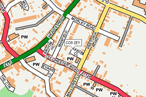CO9 2EY map - OS OpenMap – Local (Ordnance Survey) CO9 2EY map - OS OpenMap – Local (Ordnance Survey)
