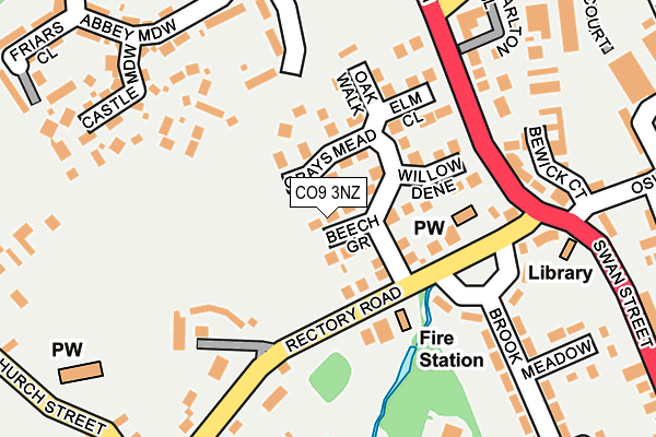 CO9 3NZ map - OS OpenMap – Local (Ordnance Survey)