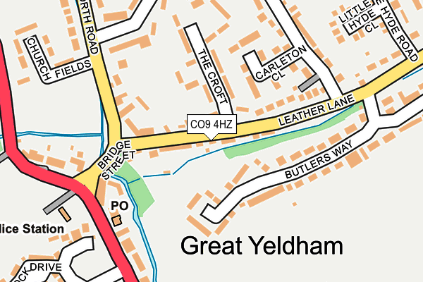 CO9 4HZ map - OS OpenMap – Local (Ordnance Survey)
