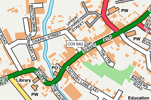 CO9 9AQ map - OS OpenMap – Local (Ordnance Survey)