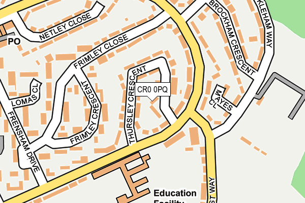CR0 0PQ map - OS OpenMap – Local (Ordnance Survey) CR0 0PQ map - OS OpenMap – Local (Ordnance Survey)