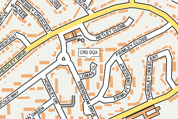 CR0 0QX map - OS OpenMap – Local (Ordnance Survey) CR0 0QX map - OS OpenMap – Local (Ordnance Survey)