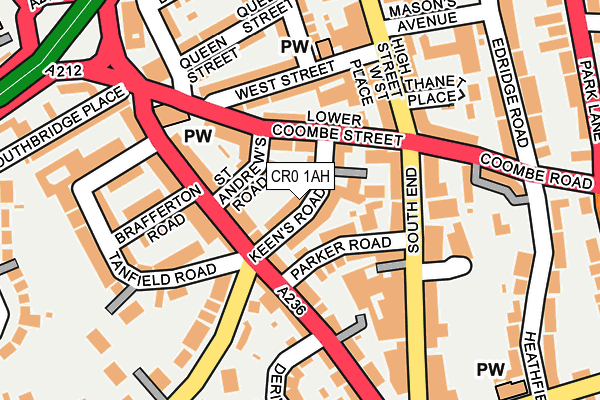 CR0 1AH map - OS OpenMap – Local (Ordnance Survey) CR0 1AH map - OS OpenMap – Local (Ordnance Survey)