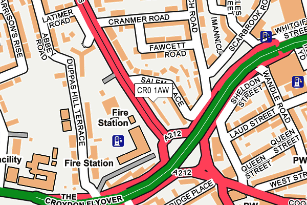 CR0 1AW map - OS OpenMap – Local (Ordnance Survey) CR0 1AW map - OS OpenMap – Local (Ordnance Survey)
