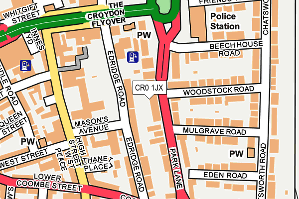 CR0 1JX map - OS OpenMap – Local (Ordnance Survey)