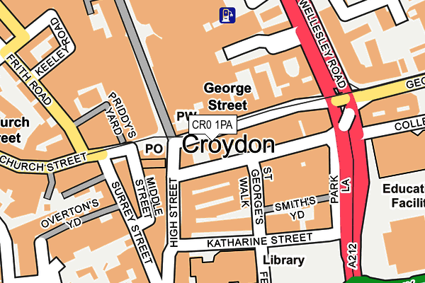 CR0 1PA map - OS OpenMap – Local (Ordnance Survey)