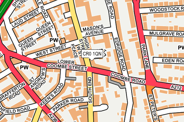CR0 1QN map - OS OpenMap – Local (Ordnance Survey) CR0 1QN map - OS OpenMap – Local (Ordnance Survey)
