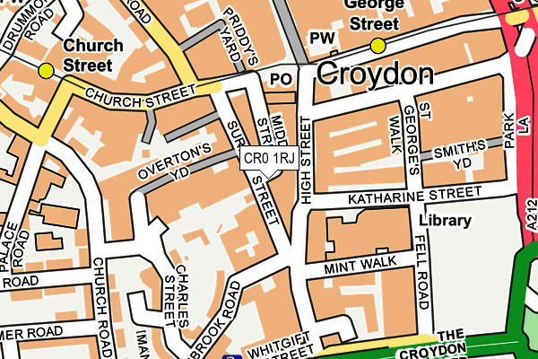 CR0 1RJ map - OS OpenMap – Local (Ordnance Survey)