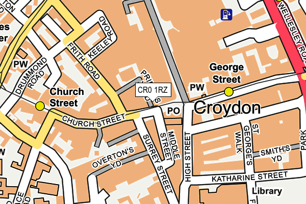 CR0 1RZ map - OS OpenMap – Local (Ordnance Survey)