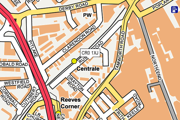 CR0 1XJ map - OS OpenMap – Local (Ordnance Survey) CR0 1XJ map - OS OpenMap – Local (Ordnance Survey)