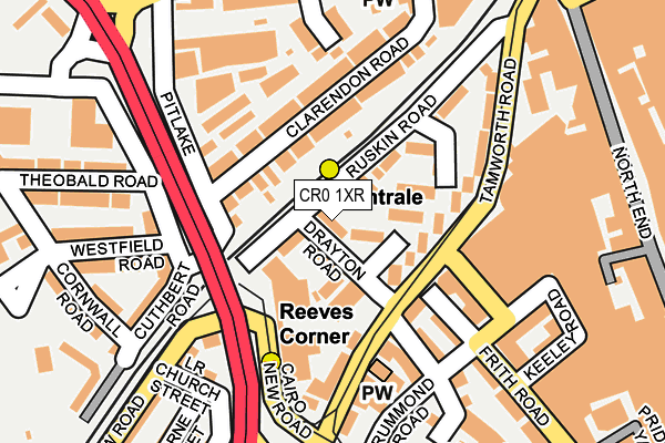 CR0 1XR map - OS OpenMap – Local (Ordnance Survey) CR0 1XR map - OS OpenMap – Local (Ordnance Survey)