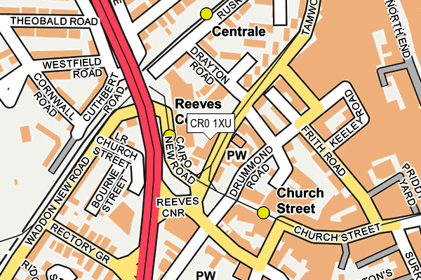 CR0 1XU map - OS OpenMap – Local (Ordnance Survey) CR0 1XU map - OS OpenMap – Local (Ordnance Survey)