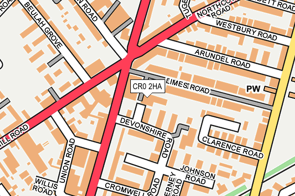 CR0 2HA map - OS OpenMap – Local (Ordnance Survey) CR0 2HA map - OS OpenMap – Local (Ordnance Survey)