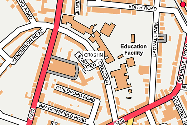 CR0 2HN map - OS OpenMap – Local (Ordnance Survey) CR0 2HN map - OS OpenMap – Local (Ordnance Survey)