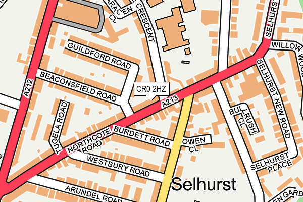 CR0 2HZ map - OS OpenMap – Local (Ordnance Survey)
