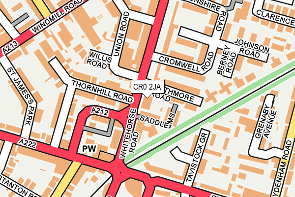 CR0 2JA map - OS OpenMap – Local (Ordnance Survey) CR0 2JA map - OS OpenMap – Local (Ordnance Survey)