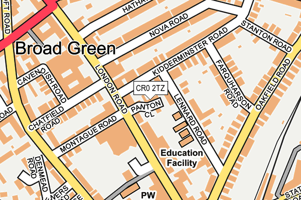 CR0 2TZ map - OS OpenMap – Local (Ordnance Survey) CR0 2TZ map - OS OpenMap – Local (Ordnance Survey)