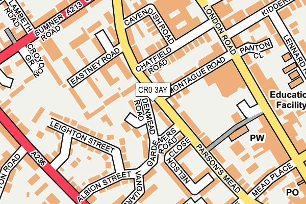 CR0 3AY map - OS OpenMap – Local (Ordnance Survey) CR0 3AY map - OS OpenMap – Local (Ordnance Survey)