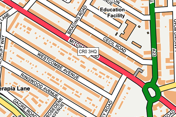 CR0 3HQ map - OS OpenMap – Local (Ordnance Survey) CR0 3HQ map - OS OpenMap – Local (Ordnance Survey)