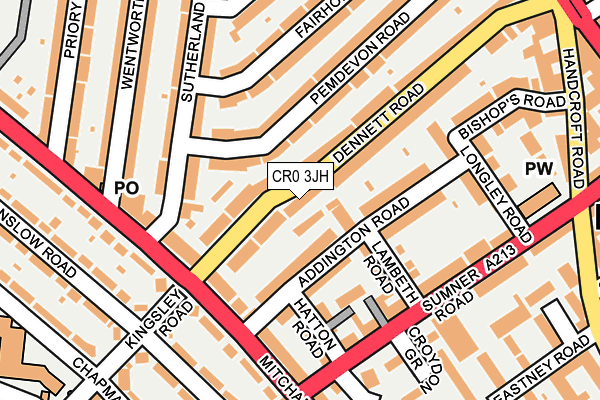 CR0 3JH map - OS OpenMap – Local (Ordnance Survey) CR0 3JH map - OS OpenMap – Local (Ordnance Survey)