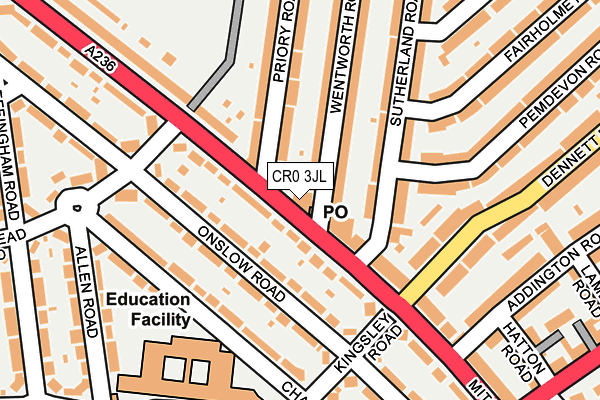 CR0 3JL map - OS OpenMap – Local (Ordnance Survey) CR0 3JL map - OS OpenMap – Local (Ordnance Survey)