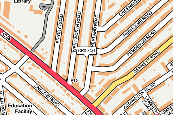 CR0 3QJ map - OS OpenMap – Local (Ordnance Survey) CR0 3QJ map - OS OpenMap – Local (Ordnance Survey)