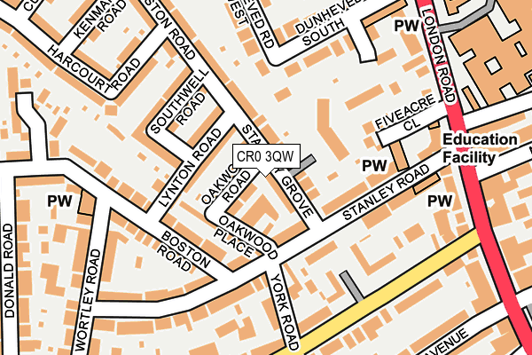 CR0 3QW map - OS OpenMap – Local (Ordnance Survey) CR0 3QW map - OS OpenMap – Local (Ordnance Survey)
