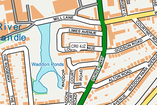 CR0 4JZ map - OS OpenMap – Local (Ordnance Survey) CR0 4JZ map - OS OpenMap – Local (Ordnance Survey)