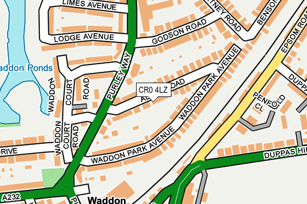 CR0 4LZ map - OS OpenMap – Local (Ordnance Survey)