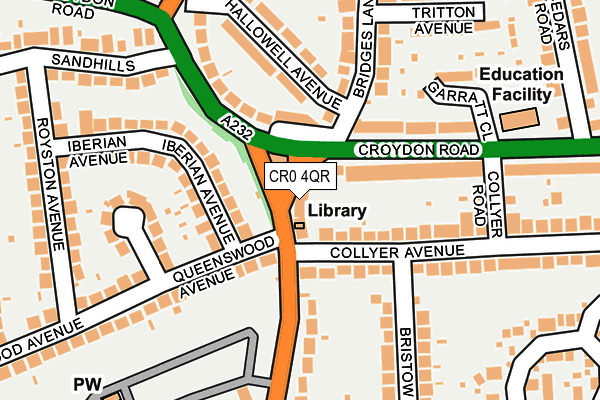 CR0 4QR map - OS OpenMap – Local (Ordnance Survey) CR0 4QR map - OS OpenMap – Local (Ordnance Survey)