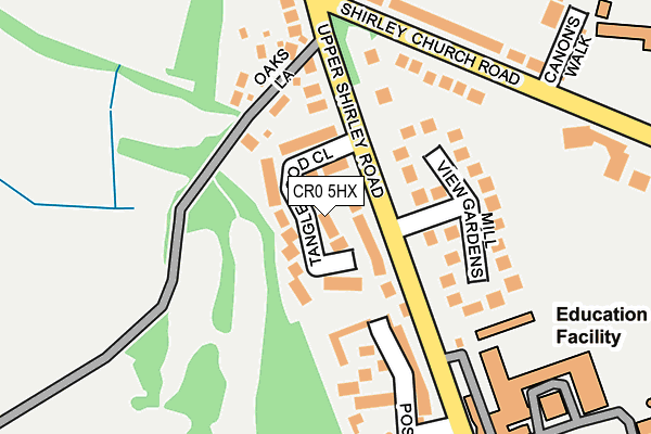 CR0 5HX map - OS OpenMap – Local (Ordnance Survey) CR0 5HX map - OS OpenMap – Local (Ordnance Survey)