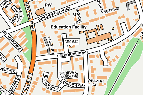CR0 5JQ map - OS OpenMap – Local (Ordnance Survey)