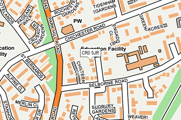 CR0 5JR map - OS OpenMap – Local (Ordnance Survey) CR0 5JR map - OS OpenMap – Local (Ordnance Survey)