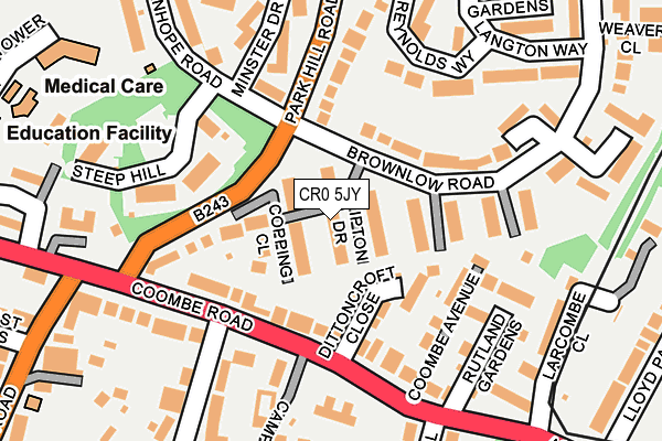 CR0 5JY map - OS OpenMap – Local (Ordnance Survey) CR0 5JY map - OS OpenMap – Local (Ordnance Survey)