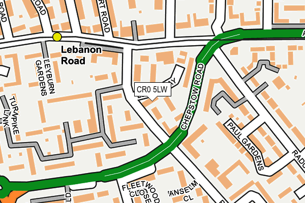 CR0 5LW map - OS OpenMap – Local (Ordnance Survey)