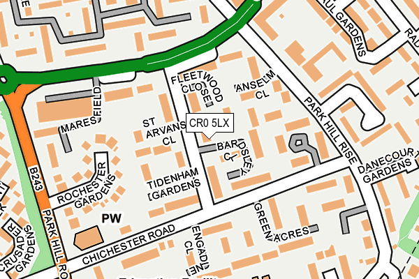 CR0 5LX map - OS OpenMap – Local (Ordnance Survey) CR0 5LX map - OS OpenMap – Local (Ordnance Survey)