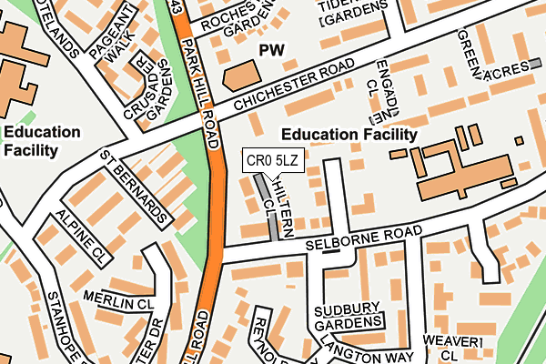 CR0 5LZ map - OS OpenMap – Local (Ordnance Survey)