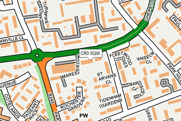 CR0 5QW map - OS OpenMap – Local (Ordnance Survey) CR0 5QW map - OS OpenMap – Local (Ordnance Survey)