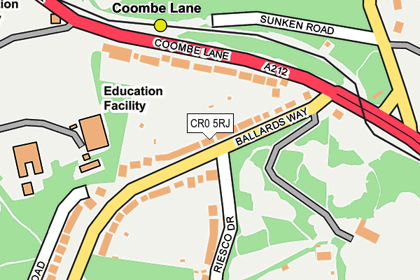 CR0 5RJ map - OS OpenMap – Local (Ordnance Survey)