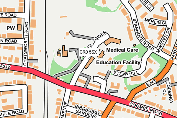 CR0 5SX map - OS OpenMap – Local (Ordnance Survey) CR0 5SX map - OS OpenMap – Local (Ordnance Survey)