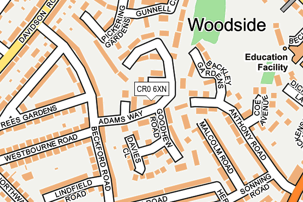 CR0 6XN map - OS OpenMap – Local (Ordnance Survey)