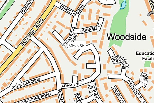 CR0 6XR map - OS OpenMap – Local (Ordnance Survey) CR0 6XR map - OS OpenMap – Local (Ordnance Survey)