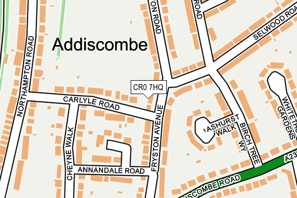 CR0 7HQ map - OS OpenMap – Local (Ordnance Survey)