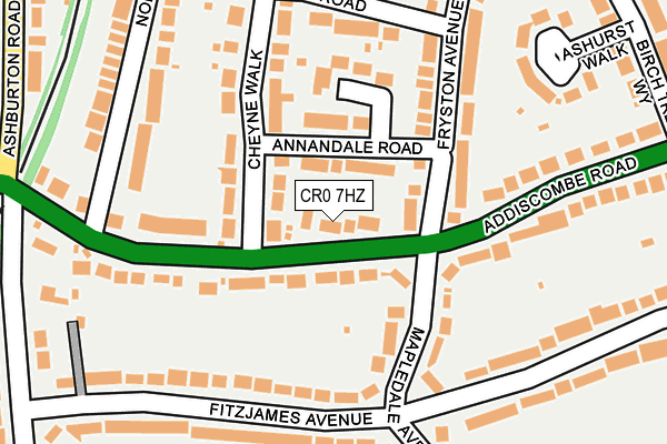 CR0 7HZ map - OS OpenMap – Local (Ordnance Survey) CR0 7HZ map - OS OpenMap – Local (Ordnance Survey)