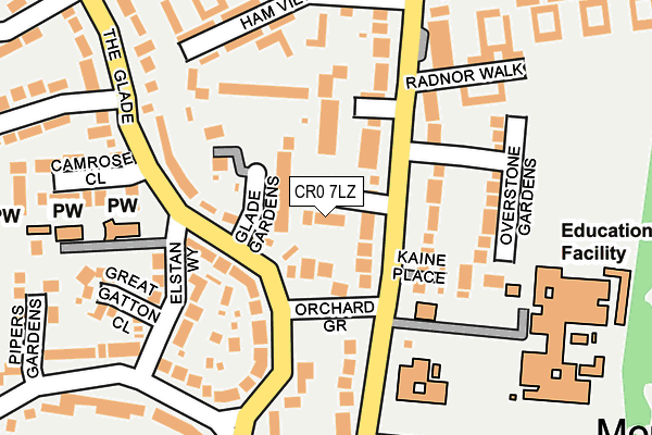 CR0 7LZ map - OS OpenMap – Local (Ordnance Survey)