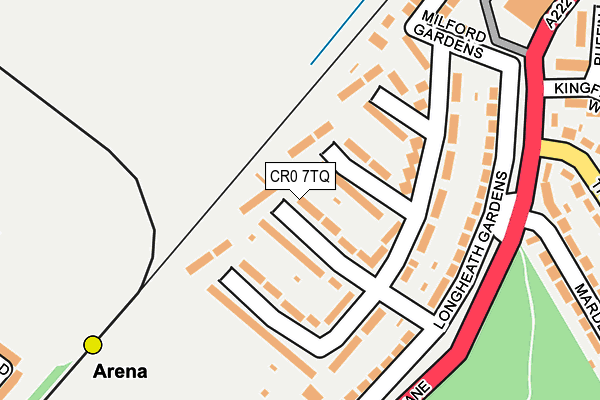 CR0 7TQ map - OS OpenMap – Local (Ordnance Survey) CR0 7TQ map - OS OpenMap – Local (Ordnance Survey)
