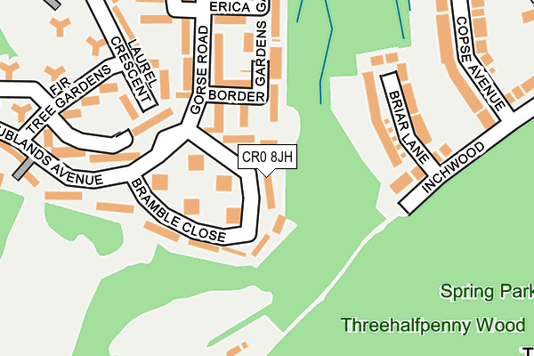 CR0 8JH map - OS OpenMap – Local (Ordnance Survey)