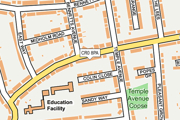 CR0 8PA map - OS OpenMap – Local (Ordnance Survey) CR0 8PA map - OS OpenMap – Local (Ordnance Survey)